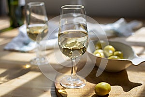 Vino saboreo fortificado vino hecho blanco uvas, Andalucía 