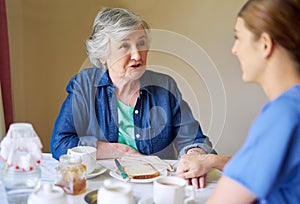 Shes got many stories to share. a resident and a nurse at a retirement home.