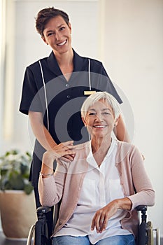 Shes one of the kindest people Ive ever met. Cropped portrait of a young female nurse caring for a senior woman sitting