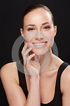 Shes a true natural beauty. Studio shot of an attractive woman isolated on black.