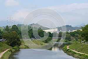 Sheung Yue River in Sheung Shui, Hong Kong.