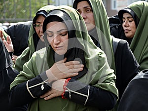 Shia Muslim women mourn during Ashura