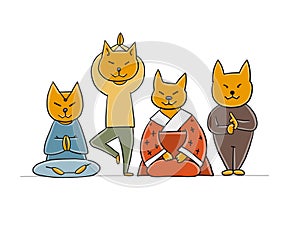 Shiba inu characters, yoga asanas for your design