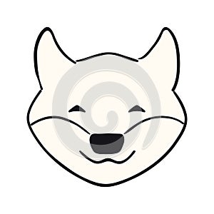 Shiba inu cute cartoon dog, puppy illustration