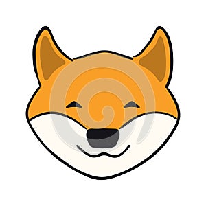 Shiba inu cute cartoon dog, puppy illustration