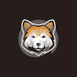 Shiba inu dog head mascot logo vector