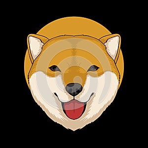 Shiba inu dog head vector illustration