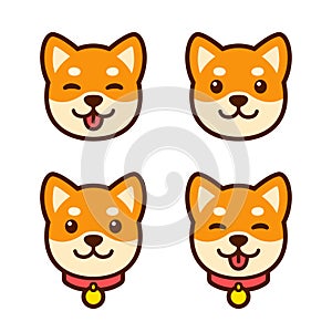 Shiba Inu puppy face set