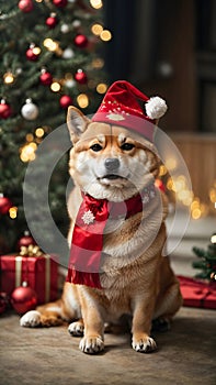 Shiba Inu's Festive Euphoria: Merry Christmas Magic, Adorable Scenes, and Heartwarming Canine Joy.