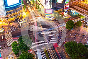 Shibuya Crossing from top view in Tokyo photo