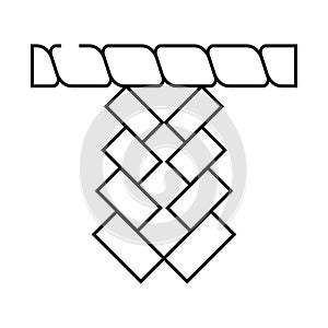 shide paper streamers shintoism line icon vector illustration photo