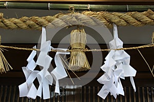 Shide and Shimenawa rope for a new year`s decolation