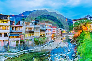 Shiding district river and old buildings