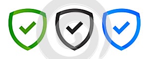 Security shield protection tick icon logo