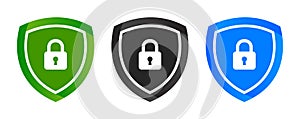 Security shield protection lock icon logo