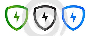 Security shield protection thunder icon