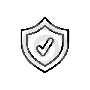 Shield antivirus protected icon. Simple line, outline vector elements of hacks icons for ui and ux, website or mobile application