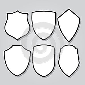 Shield Armor icon Logo Mascot vector Set 5