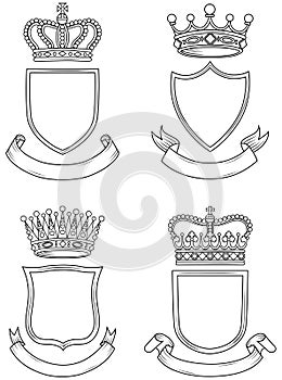 Shield, Banner, and Crown Set