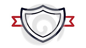 Shield with banner. Protection, honor, and distinguished security. vector design Generative AI