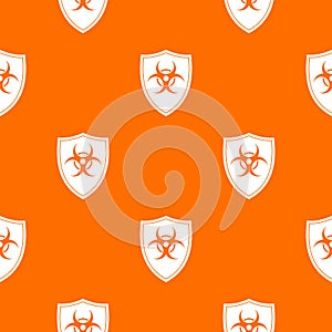 Shield with a biohazard sign pattern seamless