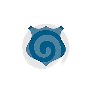 Shield Blue Icon On White Background. Blue Flat Style Vector Illustration