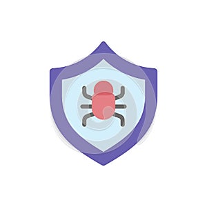 Shield bug cyber attack icon. Simple color vector elements of hacks icons for ui and ux, website or mobile application