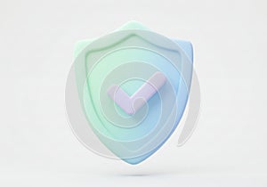 Shield with Check Mark Confirming Approval and Protection