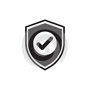 shield with check mark icon design isolated on white background