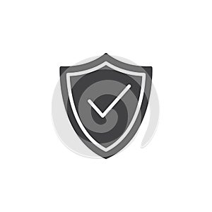 Shield with check mark icon vector