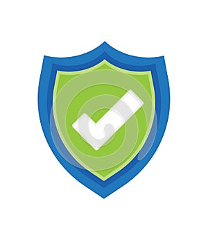 Shield and Check Mark Icon Vector Logo Template. symbol for web site Computer and mobile vector. Tick mark approved icon vector .