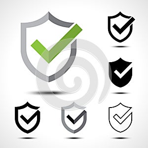 Shield check mark logo icon design template element