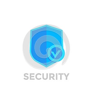 Shield with check mark, security vector icon