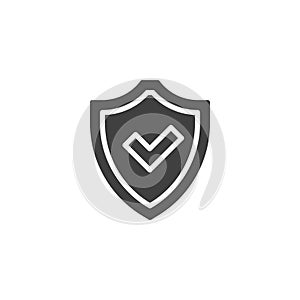 Shield with check mark vector icon