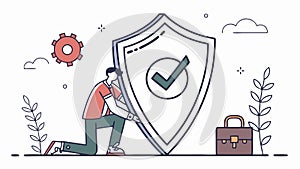 Shield with Checkmark Icon. Security, Protection, and Trust, vector design Generative AI