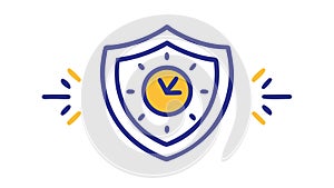 Shield with Clock, Protected Data Time Vector, vector design Generative AI