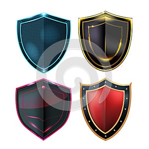 Shield Collection Strong Protect Symbol Vector