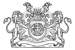 Shield Crest Lion Heraldic Coat of Arms Emblem