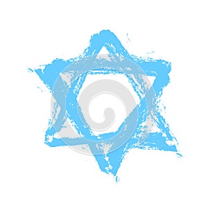 Shield of David. Star of David. The six-pointed geometric star figure is the compound of two equilateral triangles