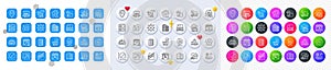 Shield, Entrance and Buildings line icons. For web app, printing. Line icons. Vector