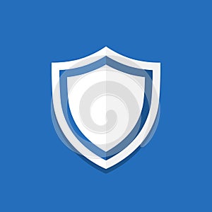 White shield icon. Vector illustration