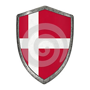 Shield flag denmark danish emblem country state shape