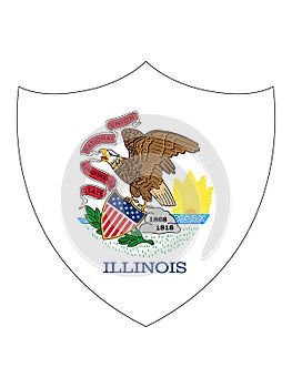 Shield Flag of USA State of Illinois