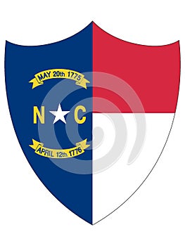 Shield Flag of USA State of North Carolina