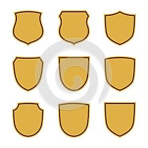 Shield flat icons emblem set