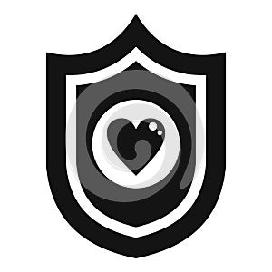 Shield of friendship icon simple vector. Charity care