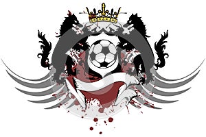 Shield Heraldic black Wolf tattoo soccer futbol crest photo