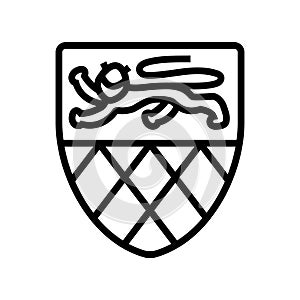 shield heraldry medieval line icon vector illustration photo