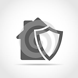 Shield and house icon. Vector illustration