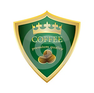 Shield icon Coffee premium quality vector